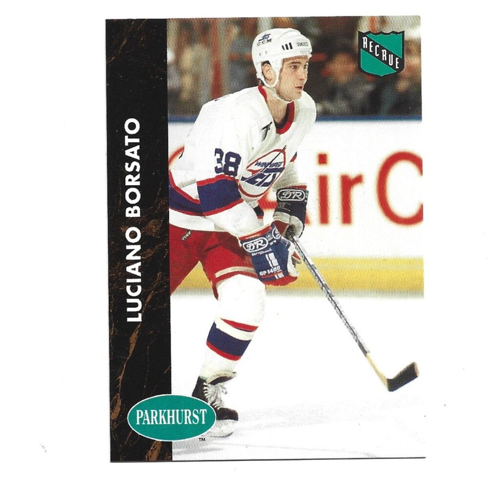 1992 French Parkhurst Luciano Borsato Winnipeg Jets Rookie Hockey Card [h82]